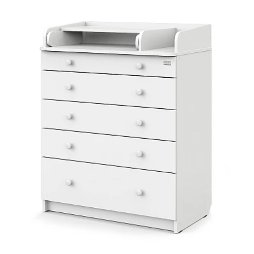 Комод Атон LEO ЛДСП 800/5 с органайзером дуб сонома-белый