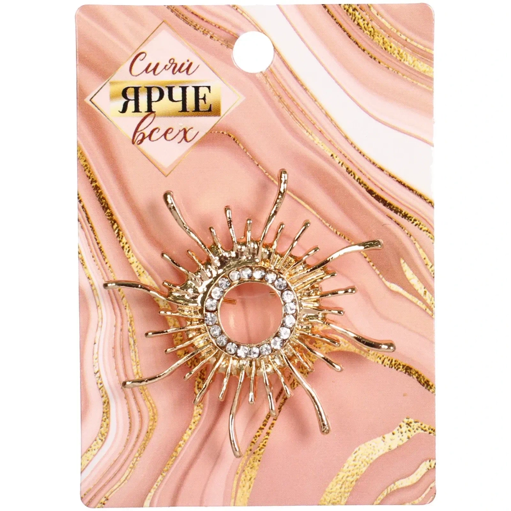 Брошь «GOLD Podarok», Восходящее Солнце, цвет как на фото, 4.5см (символ Страсти и Любви)