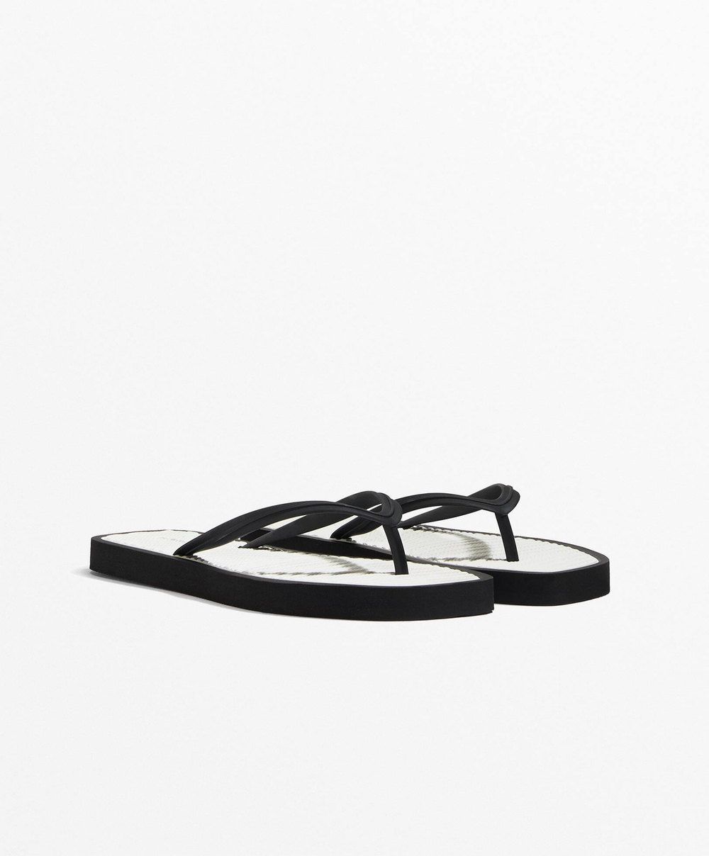 Oysho Пляжные шлепанцы с рельефной подошвой, белый