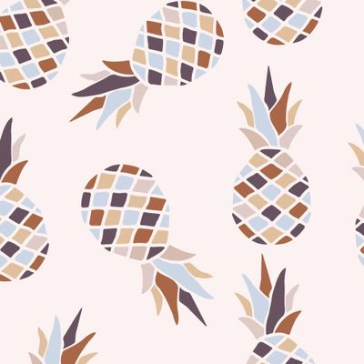 Абстрактные ананасы на бежевом Abstract pineapples modern vintage