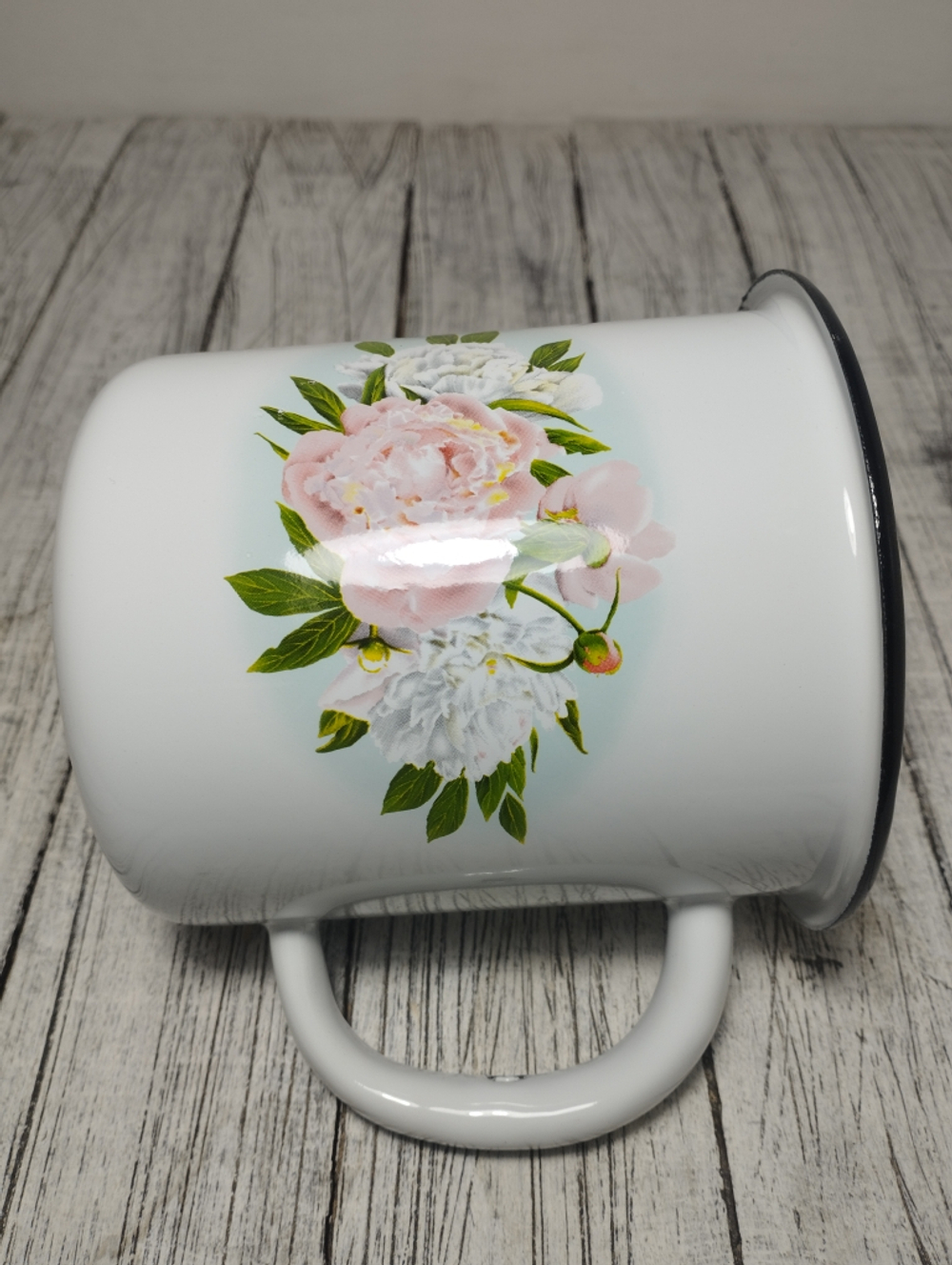 Кружка 1,0л с рисунком Пион-хит белая (12шт) 1с3с