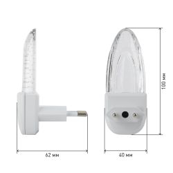 Ночник - светильник светодиодный ЭРА NN-619-LS-W в розетку с датчиком освещенности белый | Ночники