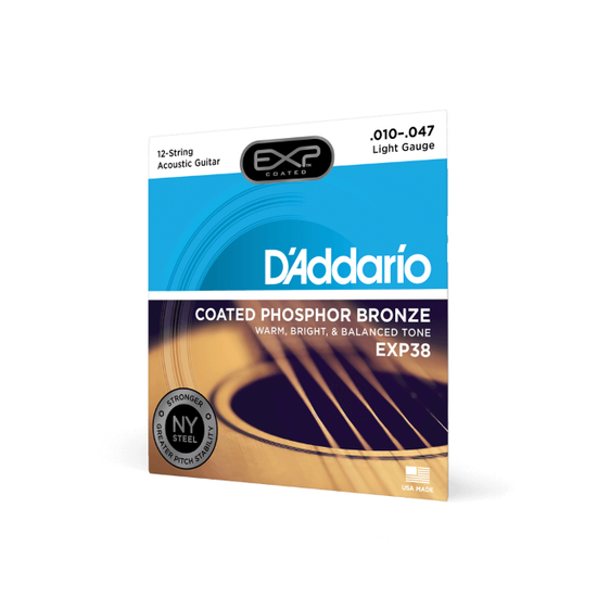 Струны для 12 струнной акустической гитары D'ADDARIO EXP38