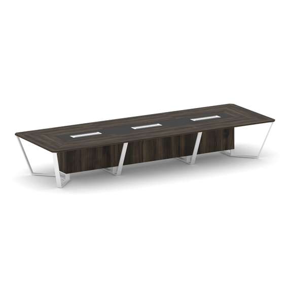 Steel Meet Стол переговорный прямоугольный KM-PR.B.SP-16 Дуб Мали/Графит Глянец/Металл Белый 4800*16