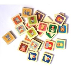 Игра деревянная МЕМО "Забавные зверюшки"