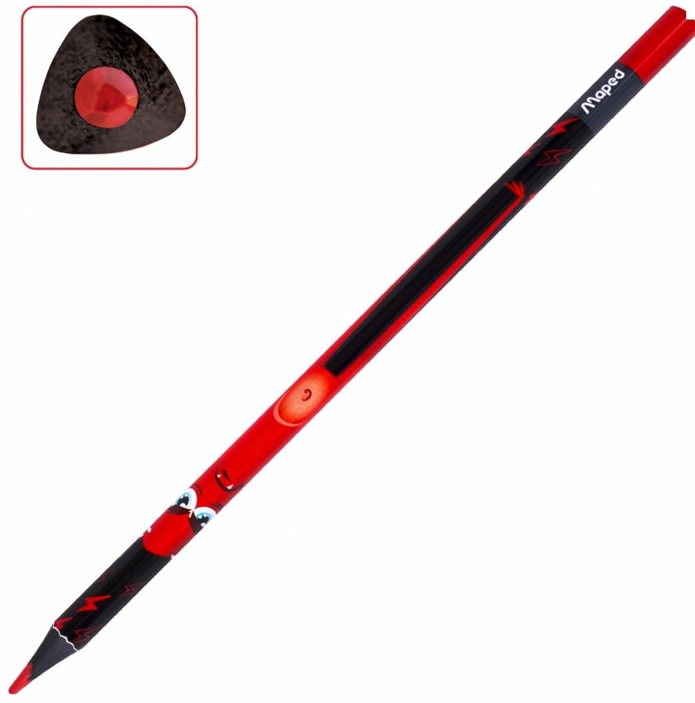 Карандаши пластиковые цветные трёхгранные 12цв. Maped ColorPeps Black Monster