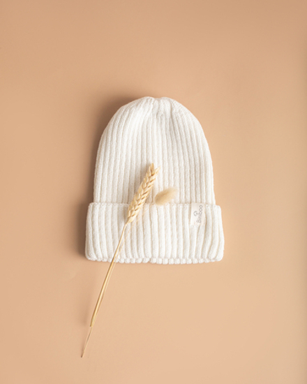 Шапка вязаная Soft Biniboo молочный