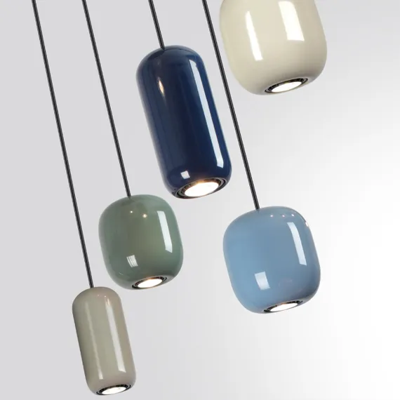 5053/7 PENDANT ODL24 000 цвет слонов.кости/мультиколор/металл Подвес GU10 LED 7*4W OVALI