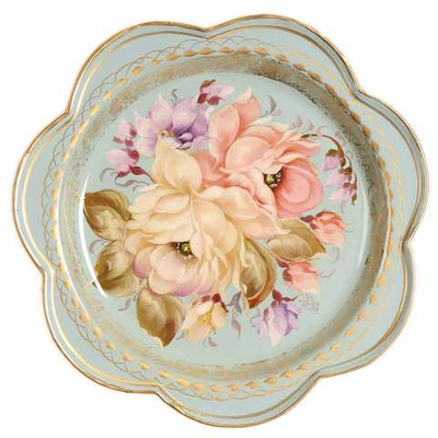 Жостовский поднос декоративный, размер 18 см (A1), металлический