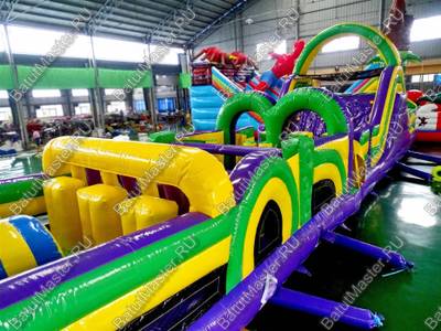 Надувной батут "Длинная полоса препятствий" 16*4*5 м