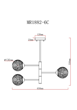 Потолочная люстра на штанге MyFar Camilla MR1882-6C