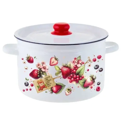 Кастрюля эмал цил Ягодки 7,0л ТМ Appetite