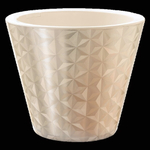 Кашпо для цветов пластиковое 3л d-19 см «Грани» Кремовый (фольга)