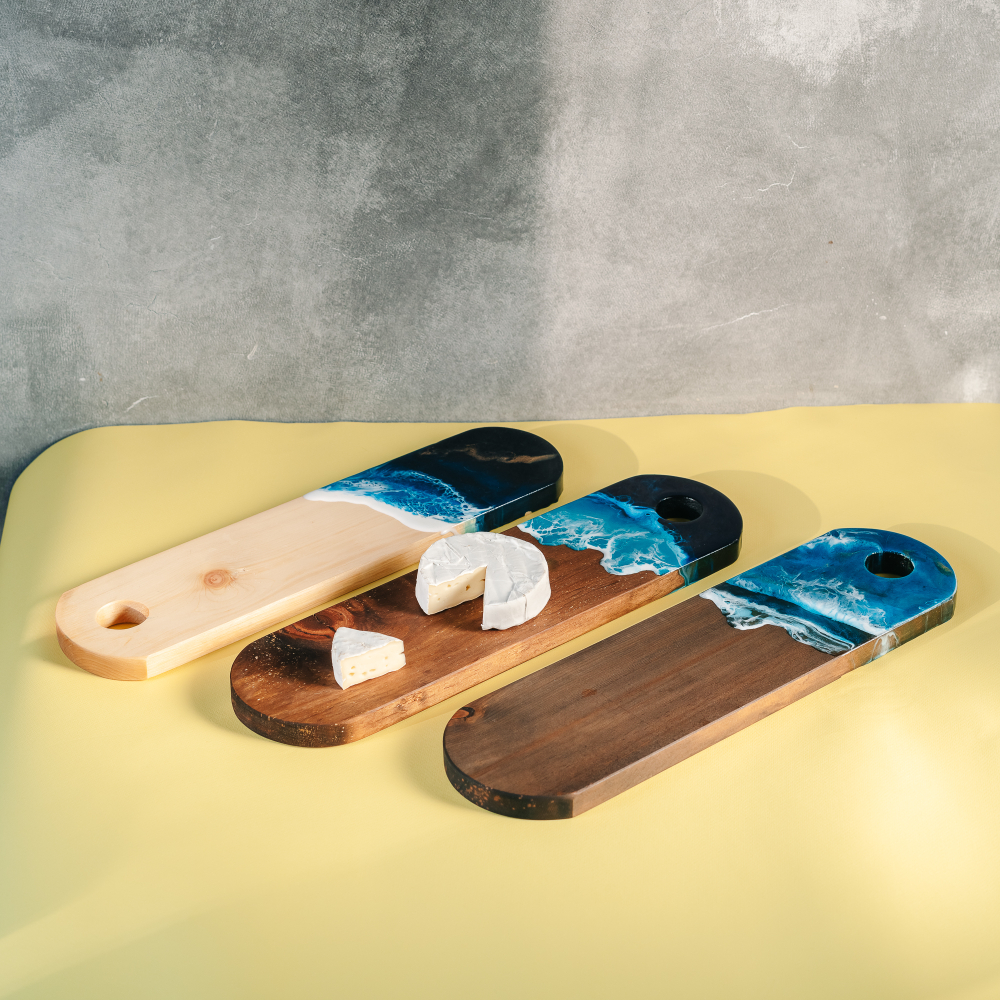 Набор разделочных досок из сибирского кедра с эпоксидной смолой 3 шт. RDN33
