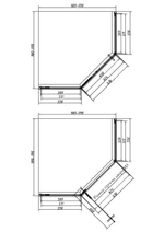 Душевой уголок Слим-Н (Slim-N) Vincea VSP-4SN100CLG, 1000*1000, брашированное золото, стекло прозрачное