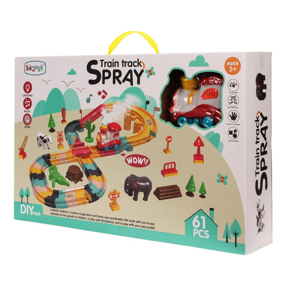 Железная дорога на бат. со светом, звуком и дымом, коробка 1388-03