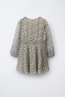 ZARA ПЛАТЬЕ С ЦВЕТОЧНЫМ ПРИНТОМ, ЭКРЮ