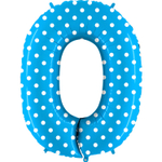 Шар фольгированный Цифра 0 101 см (Голубой)