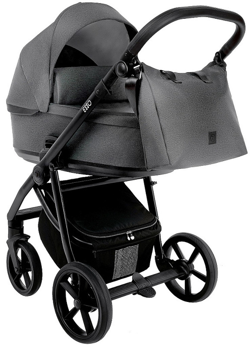 Детская коляска Roan Esso 2025 3 в 1 с автокреслом Tutis Elo Lux Black ESS114/1 Grey/Black