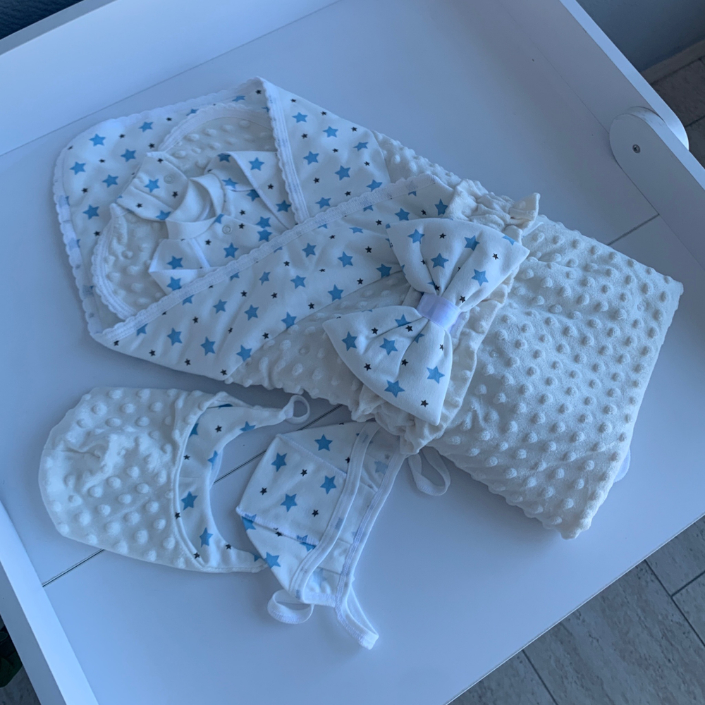 Комплект на выписку весна/осень "Звездопад" (Цвет: Голубой)