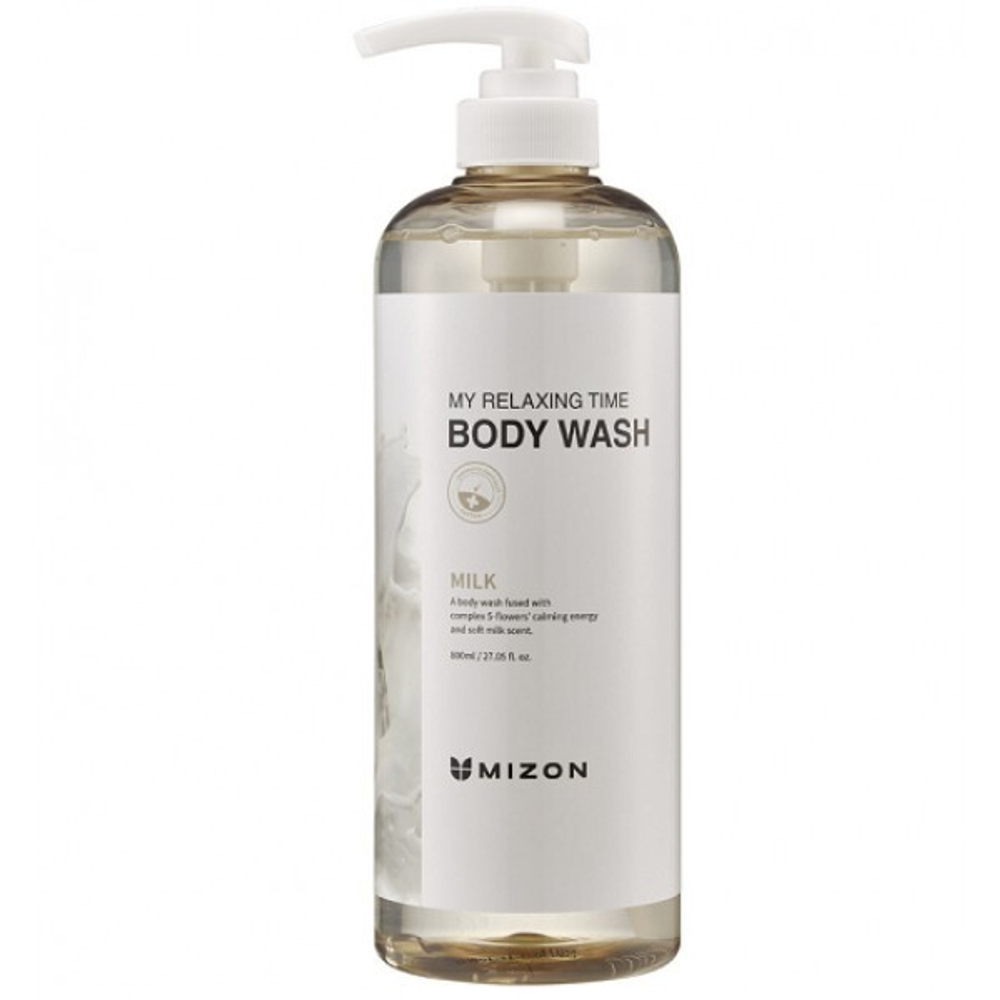Гель для душа с экстрактом кокосового молока MIZON My Relaxing Time Body Wash Milk 800 мл