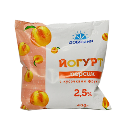 Йогурт Добрыня Персик 2,5% 450г