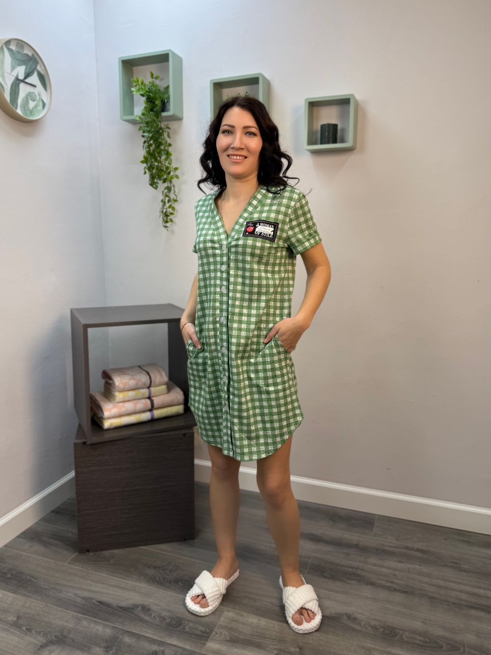 Халат женский "255Т К.П" пуговицы (159)