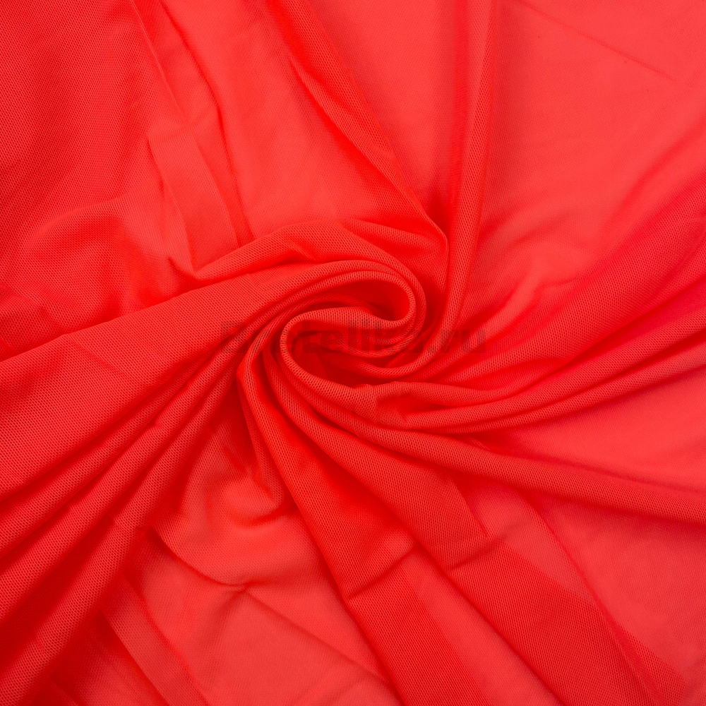 Сетка эластичная оранжевый неон однотонная, цв. 805