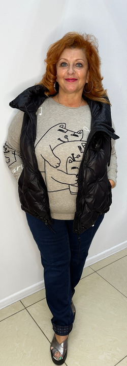 Черный стеганный жилет на пуху