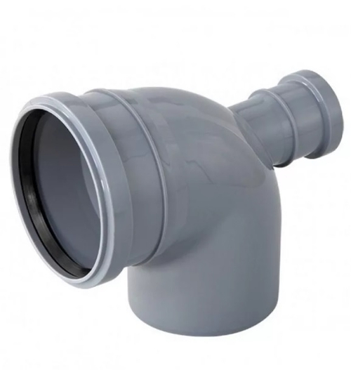 Отвод 110*90 с выходом 50 (фронт-прямой) Политэк