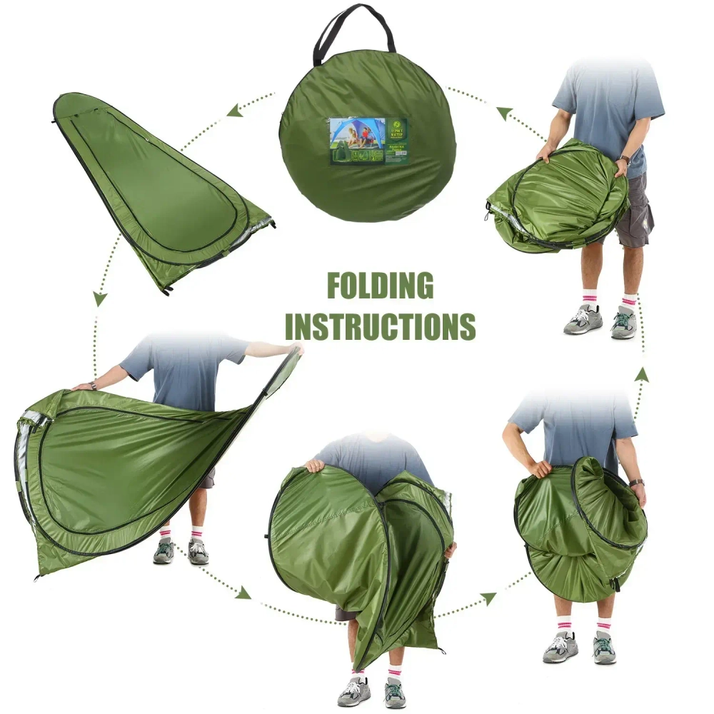 Палатка пляжная Туапсе 120*120*190 см, самораскладывающаяся, раздевалка/душ, зеленая