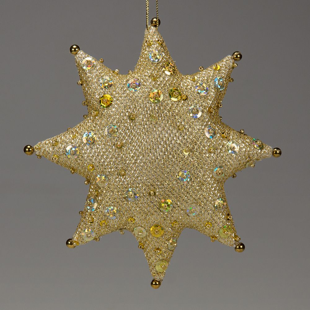 Бисерная ёлочная игрушка Звезда