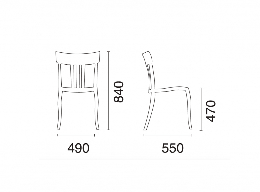 Стул пластиковый Papatya Trio-S, белый