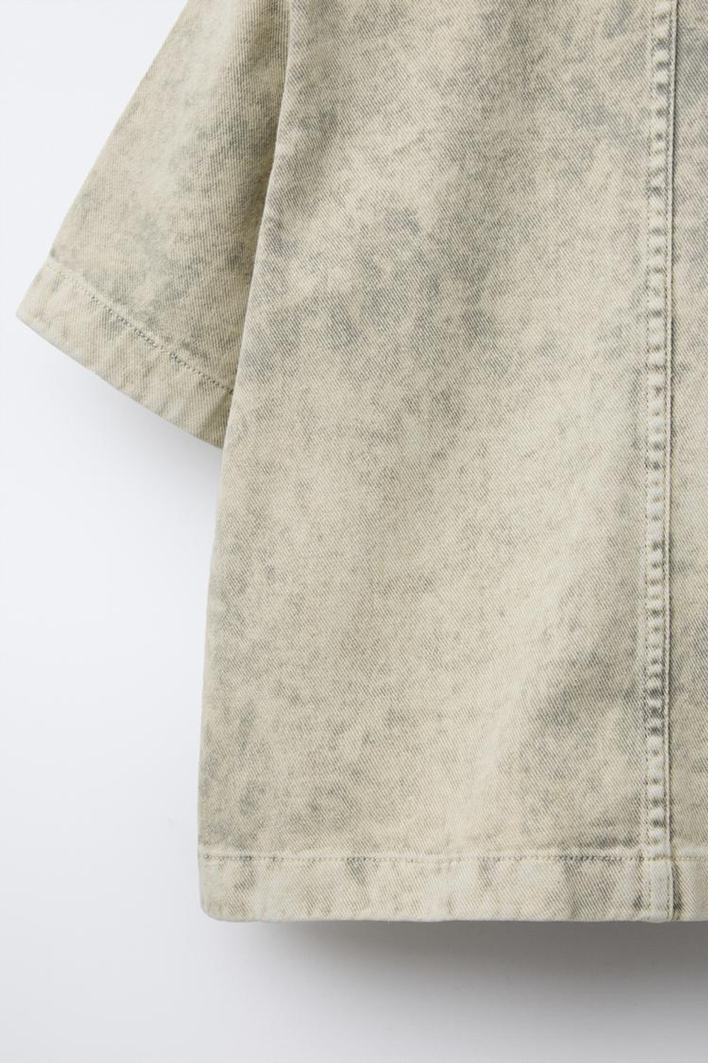 ZARA РУБАШКА С ЭФФЕКТОМ ПОТЕРТОСТИ, СЕРЫЙ