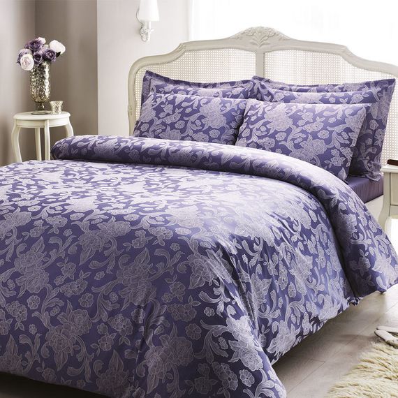 Постельное белье AMELFI лиловый жаккард deluxe TIVOLYO HOME Турция