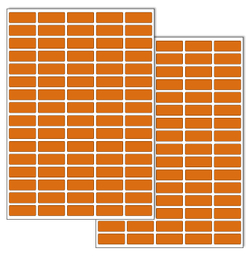 Оранжевые виниловые наклейки для маркировки Policomprint М8, 25х10 мм. 160 шт.