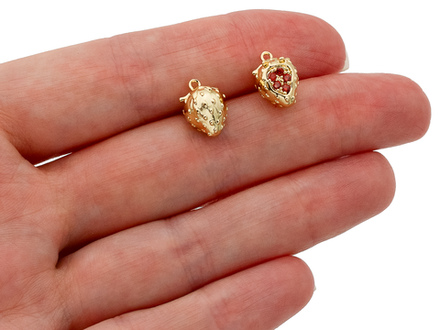 Подвеска "Клубничка" 11мм, со стразами