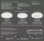 Св-к Gauss LED Backlight BL114 Круг3+3W 350lm 3000K 180-265V IP20 монтаж D85 105*31мм 3 реж