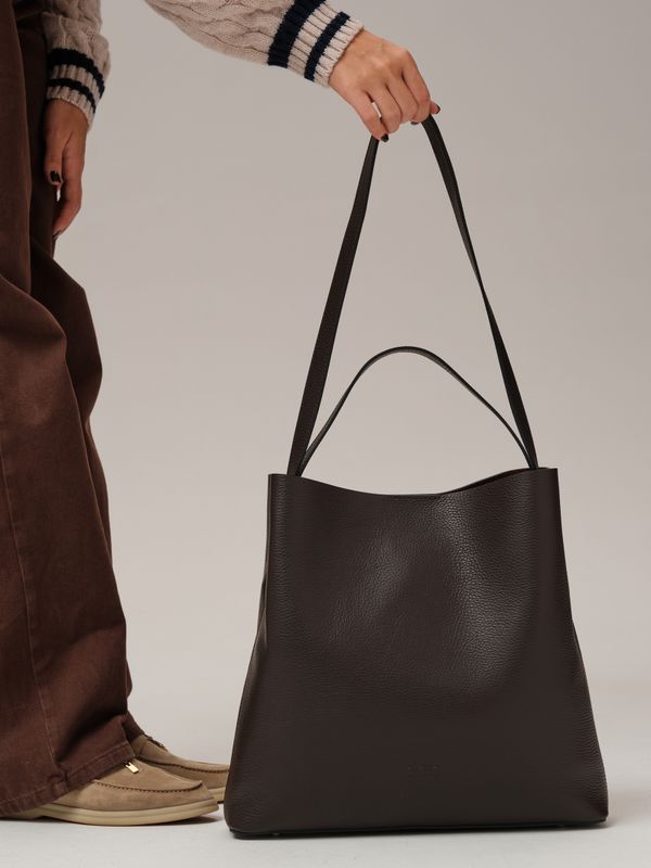 Кожаная сумка шоппер DBR 30948 коричневый шоколад