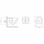 Унитаз подвесной Veconi Moro VMO-48TB черный матовый, безободковый, с крышкой микролифт, слив торнадо