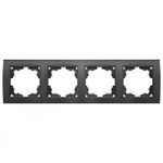 Рамка четырехместная горизонтальная UNIVersal серия "Бриллиант", Графит (1/10)