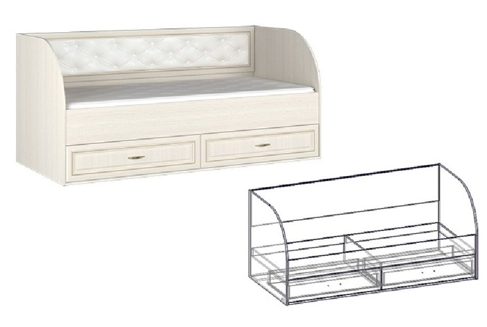 Виктория кровать 900 с ящиками (с настилом)