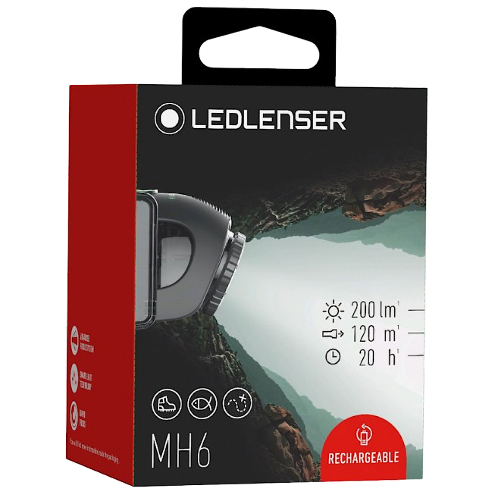 Фонарь налобный Led Lenser MH6 200лм 120м 20ч IPX6 Аккумуляторный 501512 / 501502