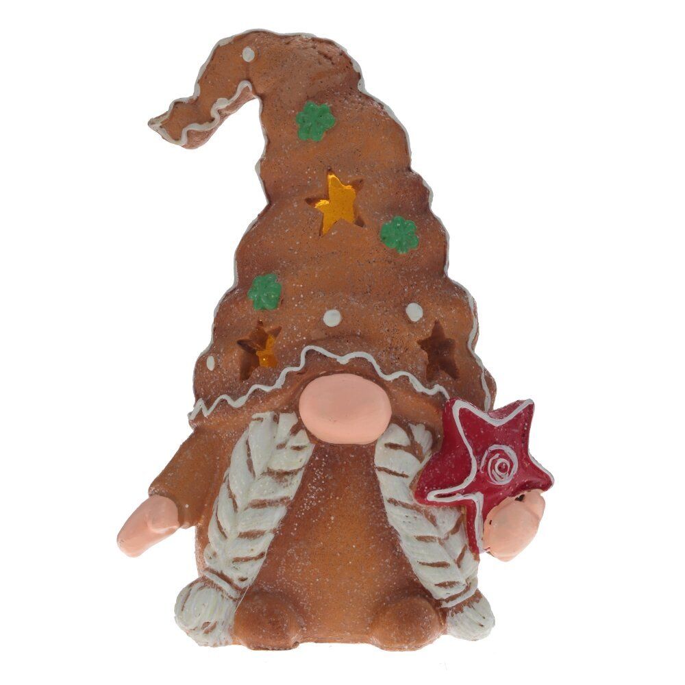 GAEM Фигурка декоративная с подсветкой "Пряничный Гном", L13 W8,5 H19,5 см, 2в. (LR44 2 шт)