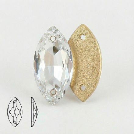 Стразы Navette Crystal (Clear)
