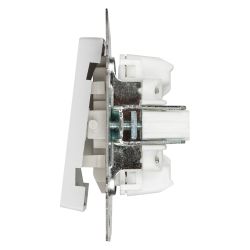 Выключатель Intro Accent 6-105-01 двойной с подсветкой, 10А-250В, IP20, СУ, AL/CU, белый | Intro