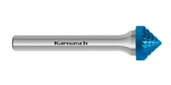 Борфреза твердосплавная Karnasch форма B (цилиндр с торцовыми зубьями), 1,5х6х3х38 мм, универсальная насечка HP-3, без покрытия, арт. 11.3011-005