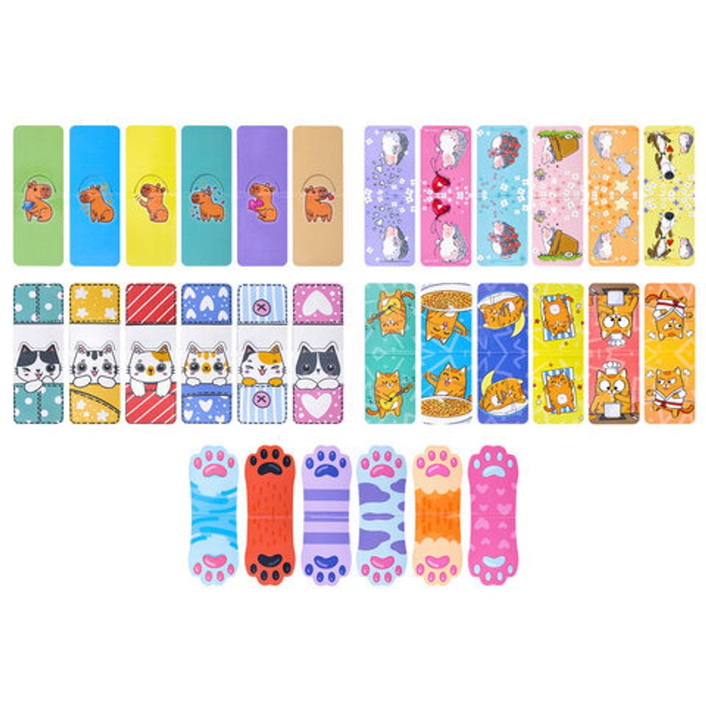 Закладки для книг МАГНИТНЫЕ, "АССОРТИ 5 ДИЗАЙНОВ ЗВЕРЯТА", 6 штук, 35x25 мм, FUNSTER (ФАНСТЕР), 116651