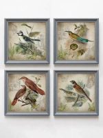 Картины на стену интерьерная на холсте 4 шт, 23*23 см