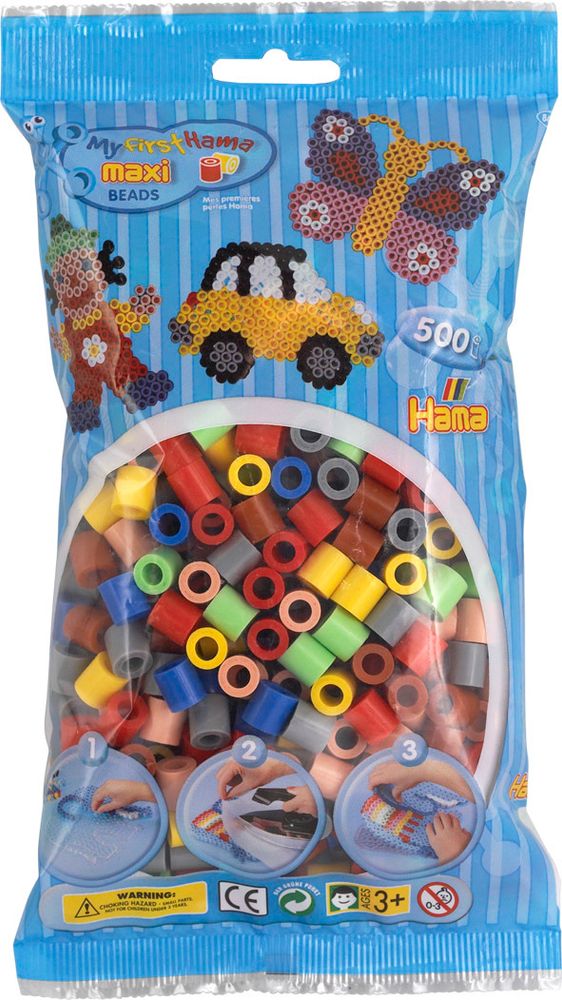 Hama Бусинки для термомозаики MAXI микс, 500 шт (8473)